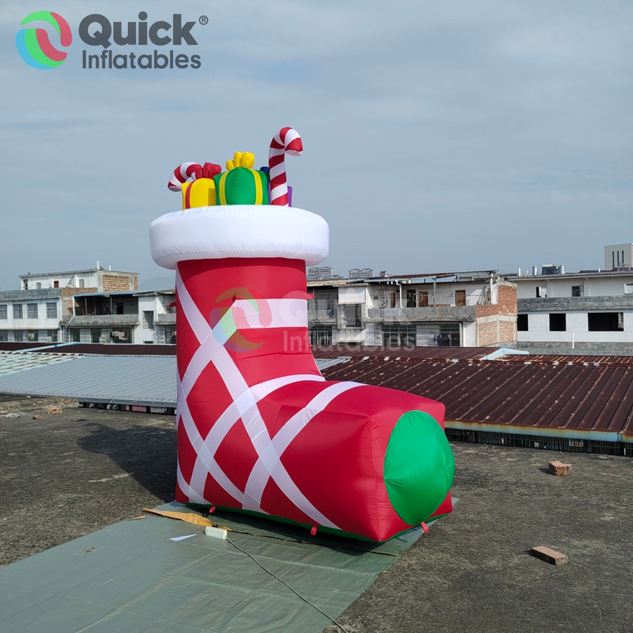 Giant Inflatable Christmas Stocking, 3mH Blow-up Socks Model Filled with Gifts for Christmas Decoration - Image 2
