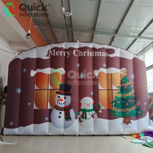 Inflatable Christmas Backdrop Custom Printed Background Snowman Christmas Tree for Stage/Party/Home Decoration