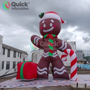 6m 20ft Giant Inflatable Cute Gingerbread Man, Inflatable Gingerbread Man Model for Christmas Decoration