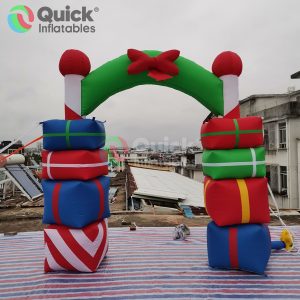 Inflatable Gift Box Arch Christmas Entrance Decoration Inflatable Gate for Christmas Holiday/Events