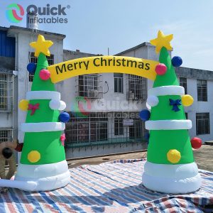 Inflatable Christmas Tree Arch Inflatable Entrance for Event Celebration "Merry Christmas" Gate for Festival