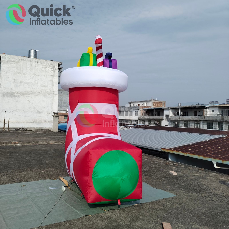 Giant Inflatable Christmas Stocking, 3mH Blow-up Socks Model Filled with Gifts for Christmas Decoration - Image 3