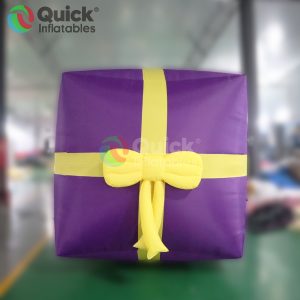 Colorful Inflatable Gift Box 2m Customizable Christmas Gift Box Model for Holiday Decoration
