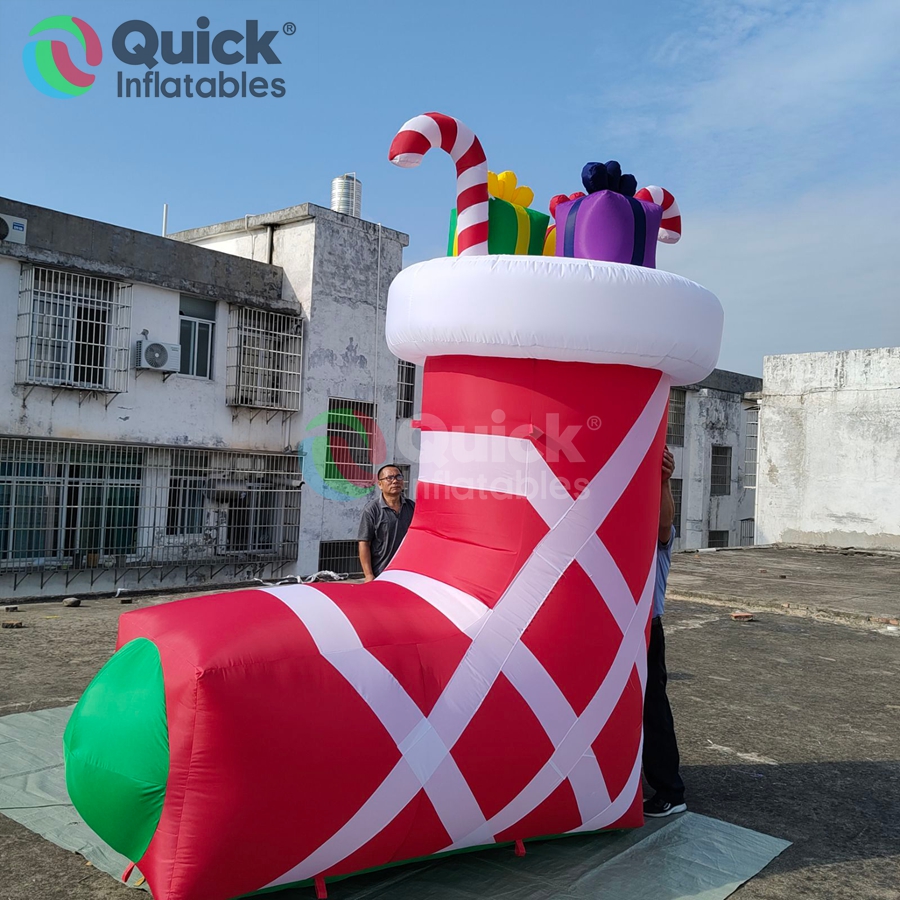 Giant Inflatable Christmas Stocking, 3mH Blow-up Socks Model Filled with Gifts for Christmas Decoration - Image 4