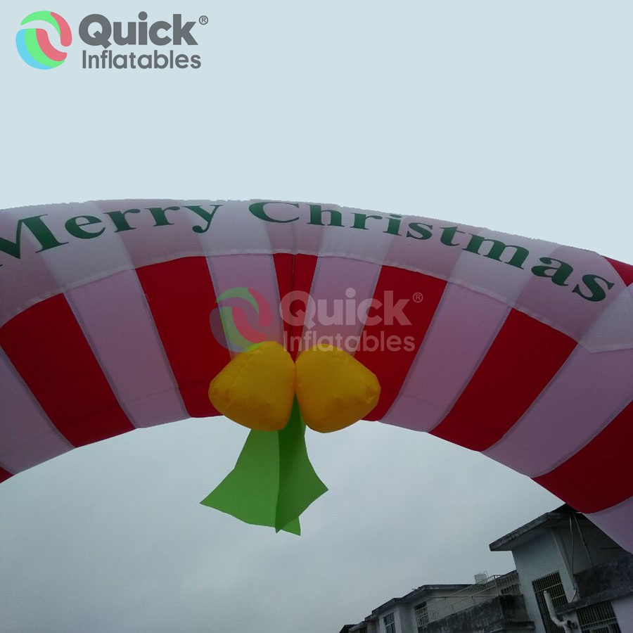 Inflatable Candy Cane Arch Red and White Striped Candy Christmas Inflatable Decoration Merry Christmas Entrance Archway for Holiday& Events - Image 4