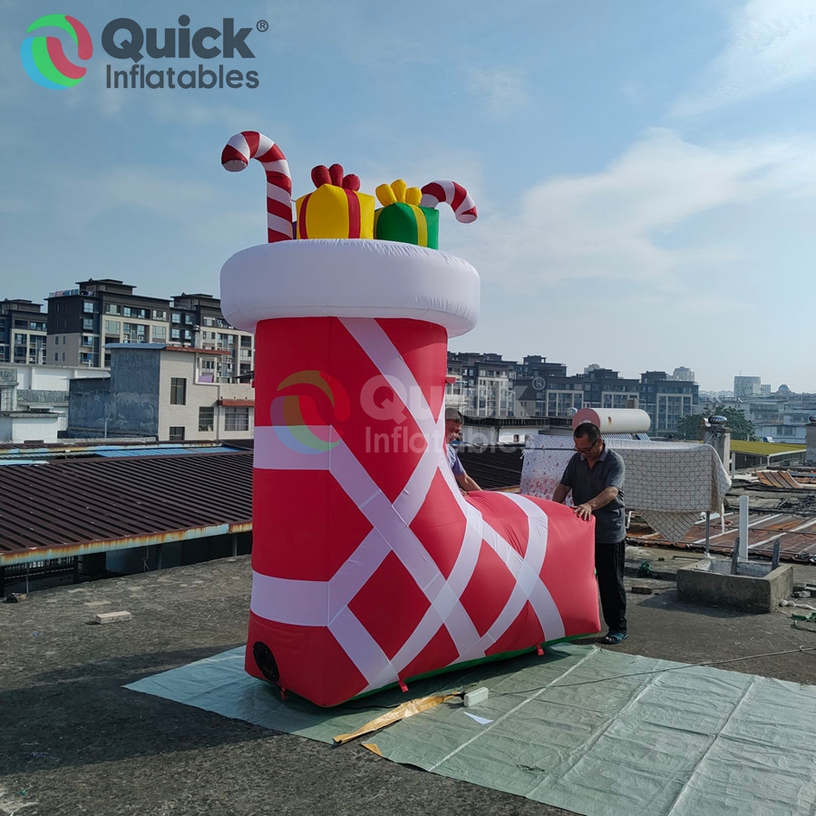 Giant Inflatable Christmas Stocking, 3mH Blow-up Socks Model Filled with Gifts for Christmas Decoration - Image 5