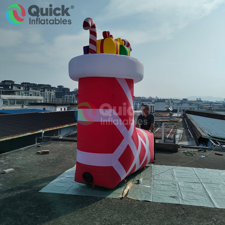 Giant Inflatable Christmas Stocking, 3mH Blow-up Socks Model Filled with Gifts for Christmas Decoration - Image 6