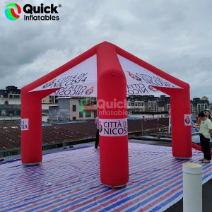 inflatable tent with peak
