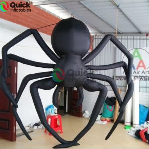 3m Tall Scary Black Inflatable Hanging Spider , Halloween Party Decoration Prop​