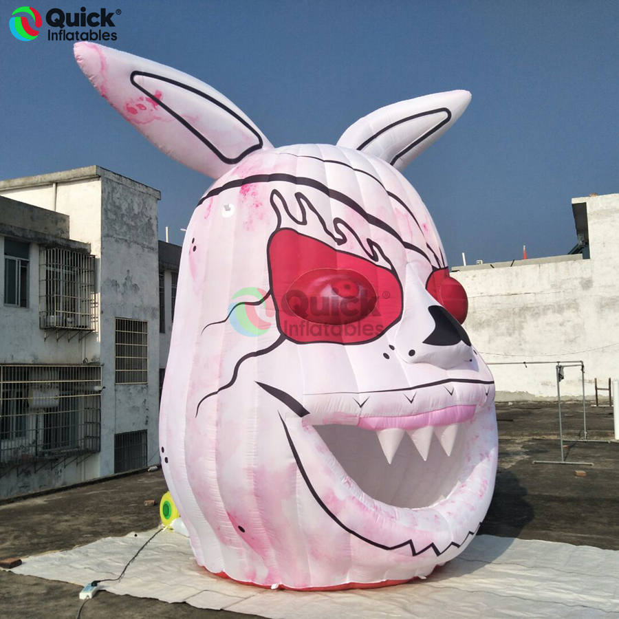 3mH Halloween Hot Selling Horror Inflatable Rabbit Made of Oxford Cloth with Blower and LED Lights - Image 5
