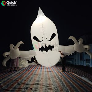 ​​Giant Hanging Inflatable Ghost with Built-in Fan & LED Lights – Spooky Halloween Party Decoration​