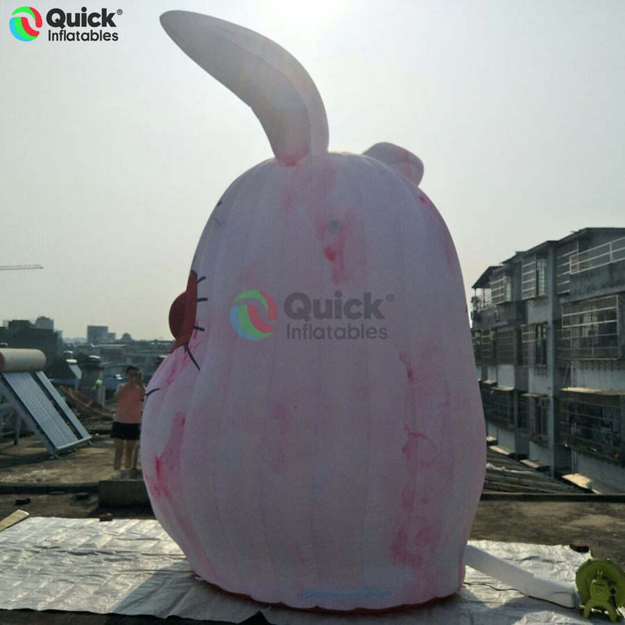 3mH Halloween Hot Selling Horror Inflatable Rabbit Made of Oxford Cloth with Blower and LED Lights - Image 4