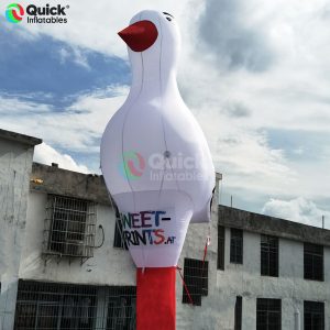 6m Tall White Standing Inflatable Crane – Customizable Logo Printing for Brand Promotion Decoration​
