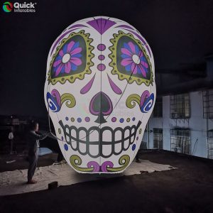 6m-Tall, Gigantic, and Terrifying Inflatable Skeleton Head, Equipped with Lights and Blower, Perfect for Halloween Parties and Events