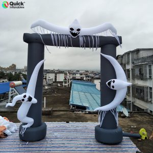 Customizable inflatable ghost arch, Halloween entrance gate, outdoor garden decoration