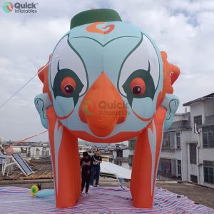 Customizable Logo and Colorful Inflatable Skull Mask Arch with Blower, Halloween Inflatable Balloon Entrance Decoration