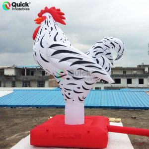 3m Tall Majestic Inflatable Rooster Statue – Giant Simulated Animal for Business Promotions & Event Branding​