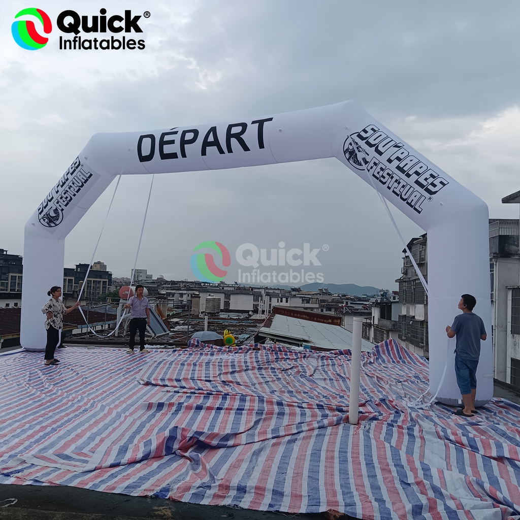 white inflatable arch