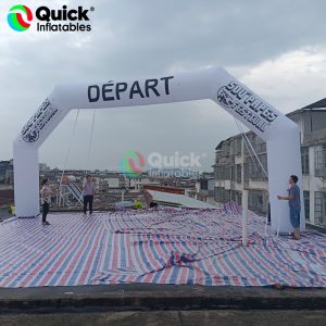 white inflatable arch