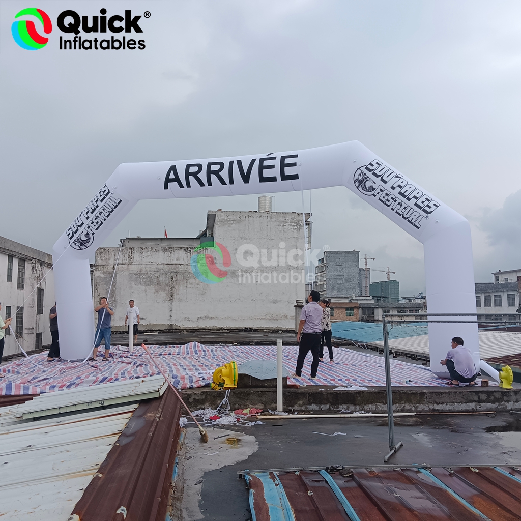 white inflatable arch