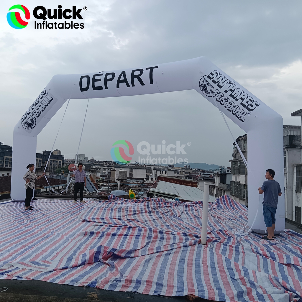 white inflatable arch