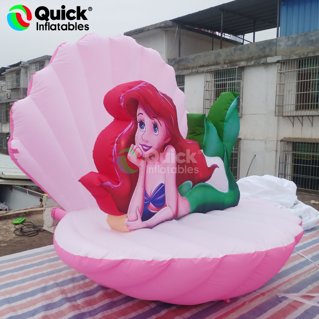 inflatable mermaid on clam