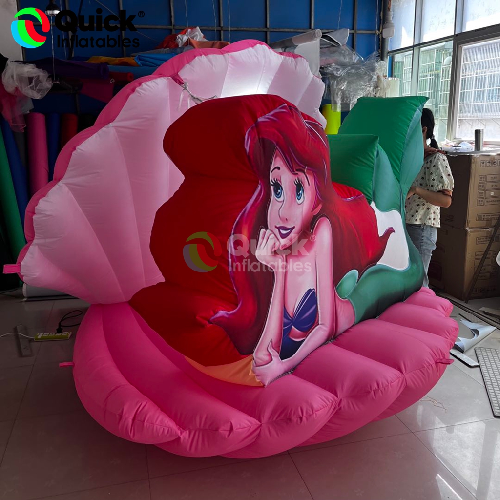 inflatable mermaid on clam