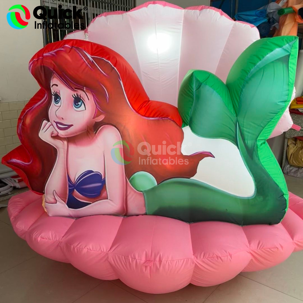 inflatable mermaid on clam