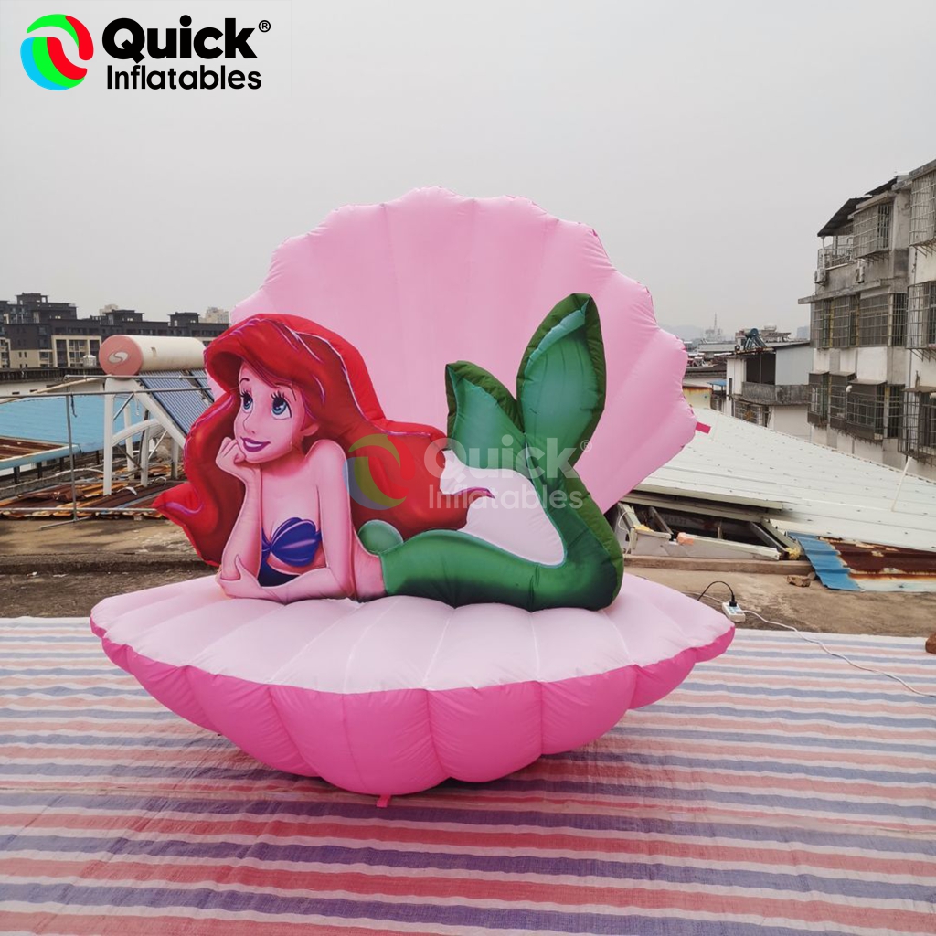 inflatable mermaid on clam