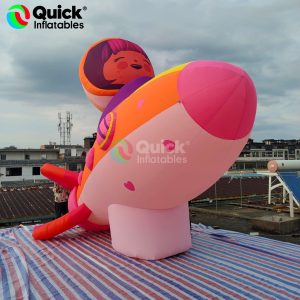 Inflatable princess in a rocket