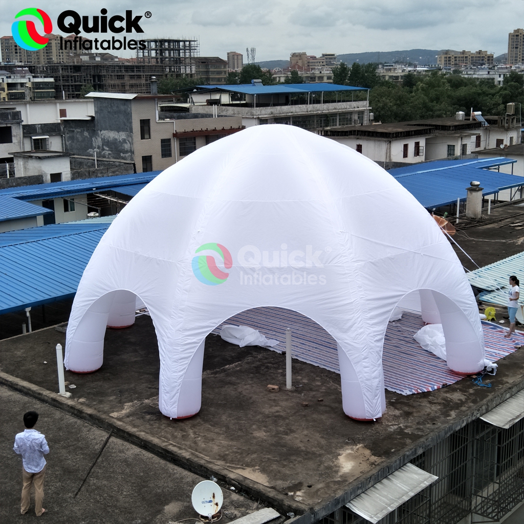 white inflatable spider tent