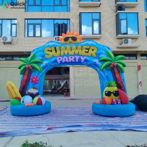 Inflatable Summer Party Arch Tropical Beach Theme Entrance Arch For Event Decoration